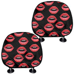 Women's Lips Pattern Print Car Headrest Covers