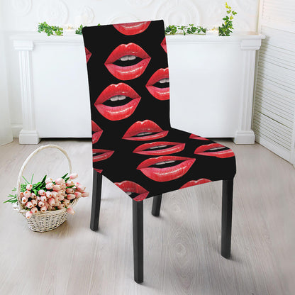 Women's Lips Pattern Print Dining Chair Slipcover
