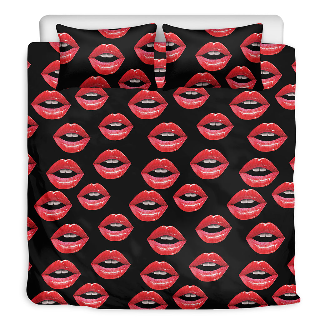 Women's Lips Pattern Print Duvet Cover Bedding Set