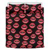 Women's Lips Pattern Print Duvet Cover Bedding Set