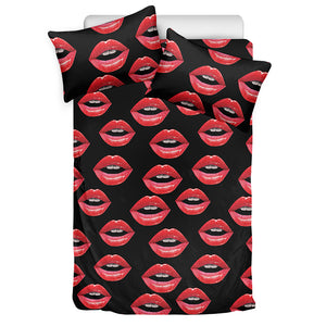 Women's Lips Pattern Print Duvet Cover Bedding Set