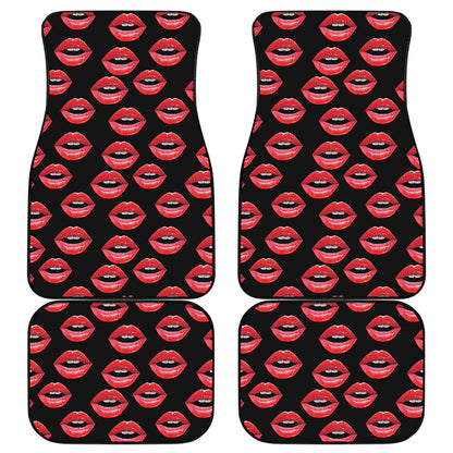 Women's Lips Pattern Print Front and Back Car Floor Mats