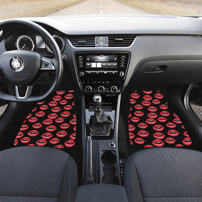 Women's Lips Pattern Print Front and Back Car Floor Mats