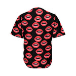 Women's Lips Pattern Print Men's Baseball Jersey