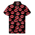Women's Lips Pattern Print Men's Short Sleeve Shirt