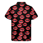 Women's Lips Pattern Print Men's Short Sleeve Shirt