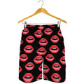 Women's Lips Pattern Print Men's Shorts