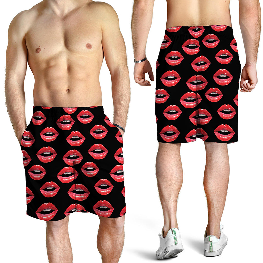 Women's Lips Pattern Print Men's Shorts