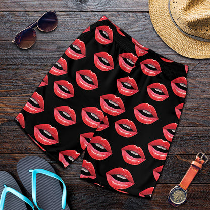 Women's Lips Pattern Print Men's Shorts