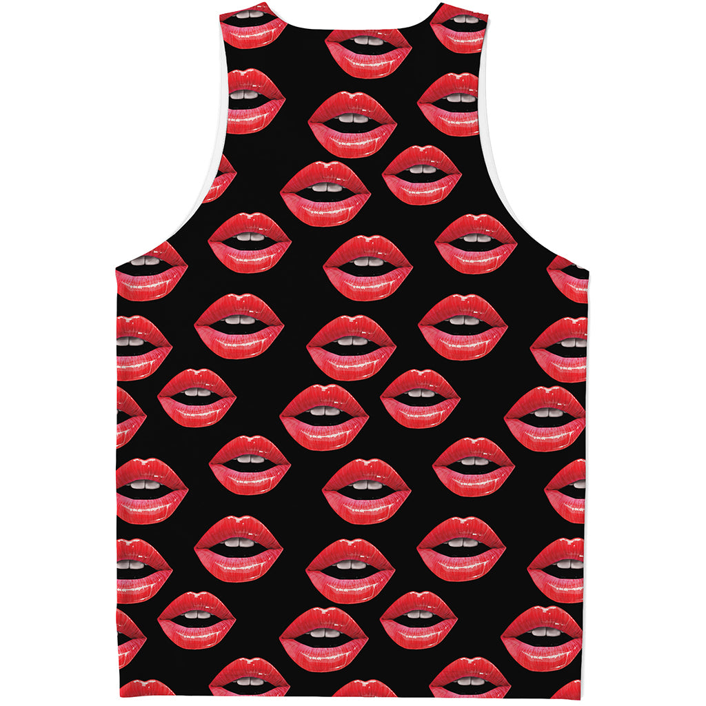 Women's Lips Pattern Print Men's Tank Top