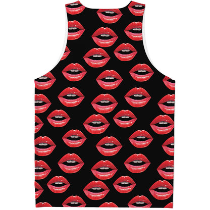 Women's Lips Pattern Print Men's Tank Top