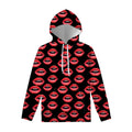 Women's Lips Pattern Print Pullover Hoodie