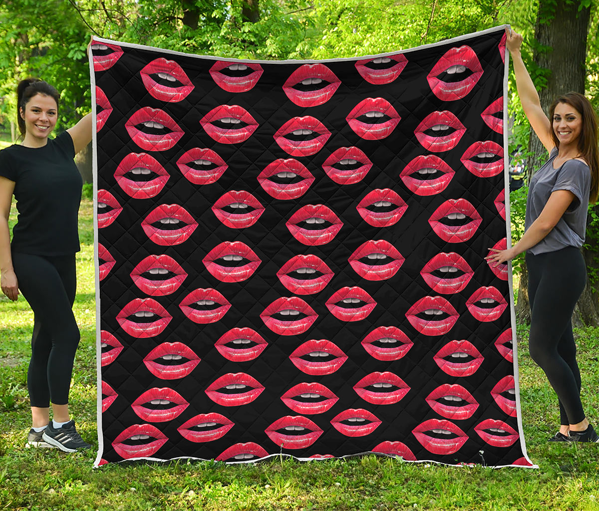 Women's Lips Pattern Print Quilt