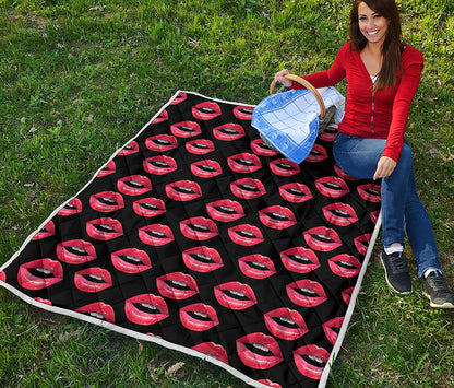 Women's Lips Pattern Print Quilt