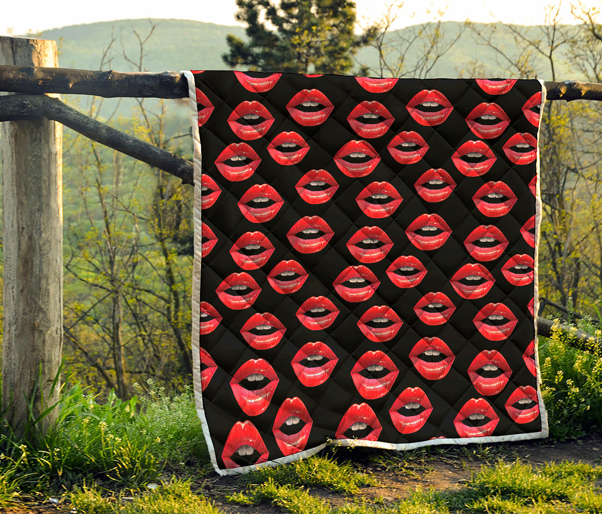 Women's Lips Pattern Print Quilt