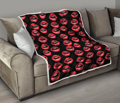 Women's Lips Pattern Print Quilt