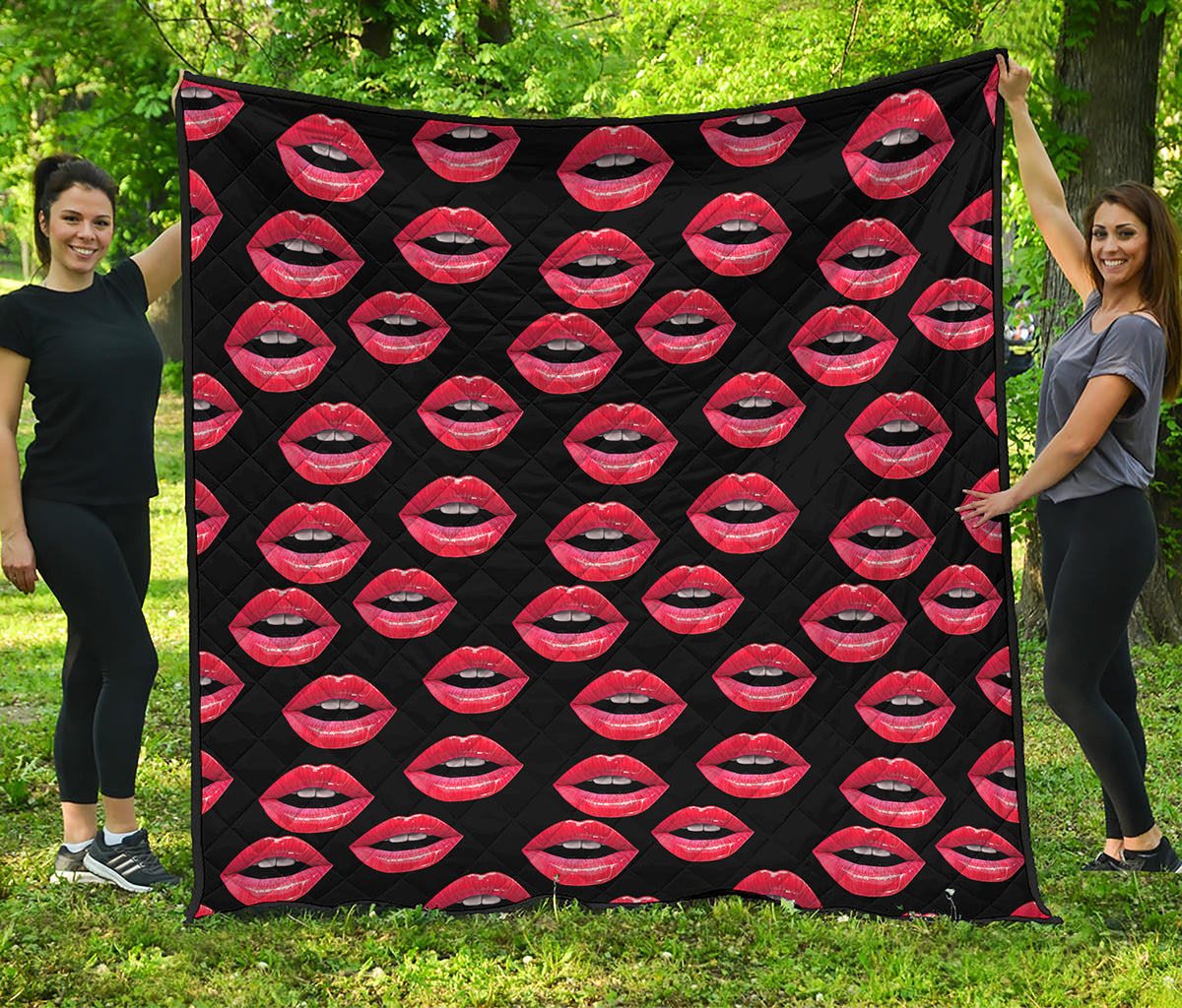 Women's Lips Pattern Print Quilt