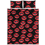 Women's Lips Pattern Print Quilt Bed Set