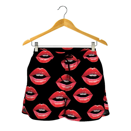 Women's Lips Pattern Print Women's Shorts