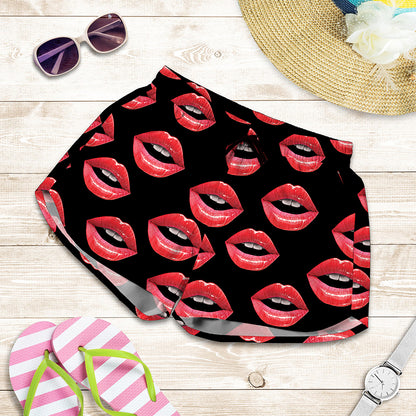 Women's Lips Pattern Print Women's Shorts