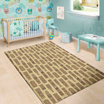 Wooden Tiki Pattern Print Area Rug
