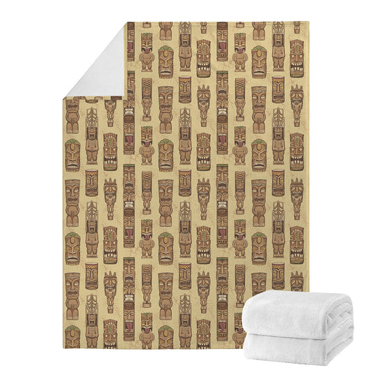 Wooden Tiki Pattern Print Blanket