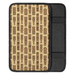 Wooden Tiki Pattern Print Car Center Console Cover