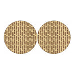 Wooden Tiki Pattern Print Car Coasters