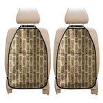 Wooden Tiki Pattern Print Car Seat Organizers