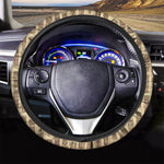 Wooden Tiki Pattern Print Car Steering Wheel Cover