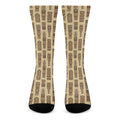 Wooden Tiki Pattern Print Crew Socks