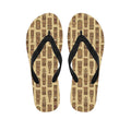 Wooden Tiki Pattern Print Flip Flops