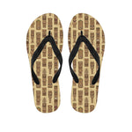 Wooden Tiki Pattern Print Flip Flops
