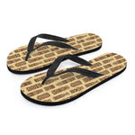 Wooden Tiki Pattern Print Flip Flops