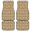 Wooden Tiki Pattern Print Front and Back Car Floor Mats