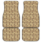 Wooden Tiki Pattern Print Front and Back Car Floor Mats