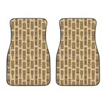 Wooden Tiki Pattern Print Front Car Floor Mats