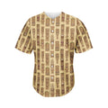 Wooden Tiki Pattern Print Men's Baseball Jersey