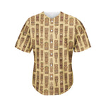 Wooden Tiki Pattern Print Men's Baseball Jersey