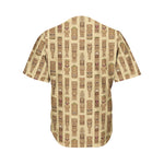 Wooden Tiki Pattern Print Men's Baseball Jersey