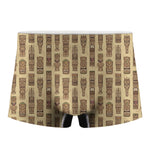 Wooden Tiki Pattern Print Men's Boxer Briefs