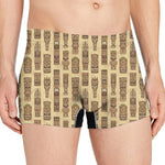 Wooden Tiki Pattern Print Men's Boxer Briefs
