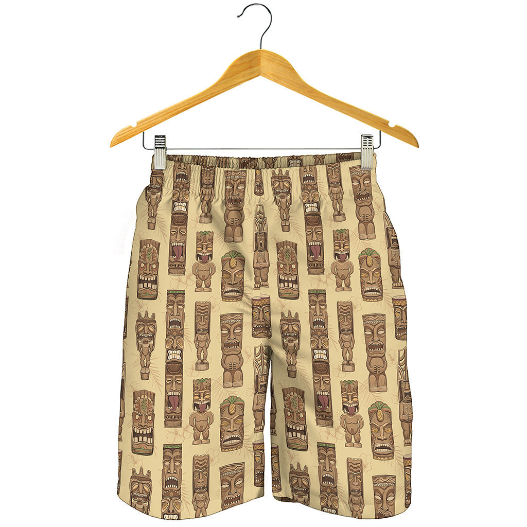 Wooden Tiki Pattern Print Men's Shorts
