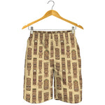 Wooden Tiki Pattern Print Men's Shorts