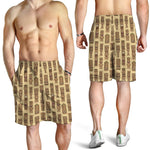 Wooden Tiki Pattern Print Men's Shorts