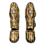 Wooden Tiki Pattern Print Muay Thai Shin Guard