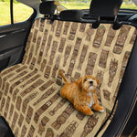 Wooden Tiki Pattern Print Pet Car Back Seat Cover