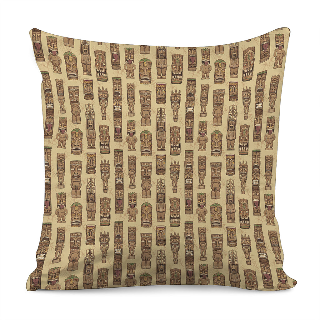 Wooden Tiki Pattern Print Pillow Cover