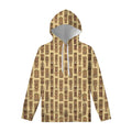 Wooden Tiki Pattern Print Pullover Hoodie