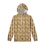 Wooden Tiki Pattern Print Pullover Hoodie